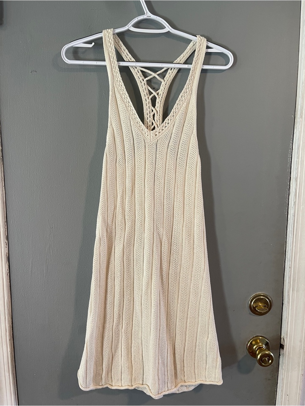 American Eagle Tie Back Crochet Sweater Dress Size S